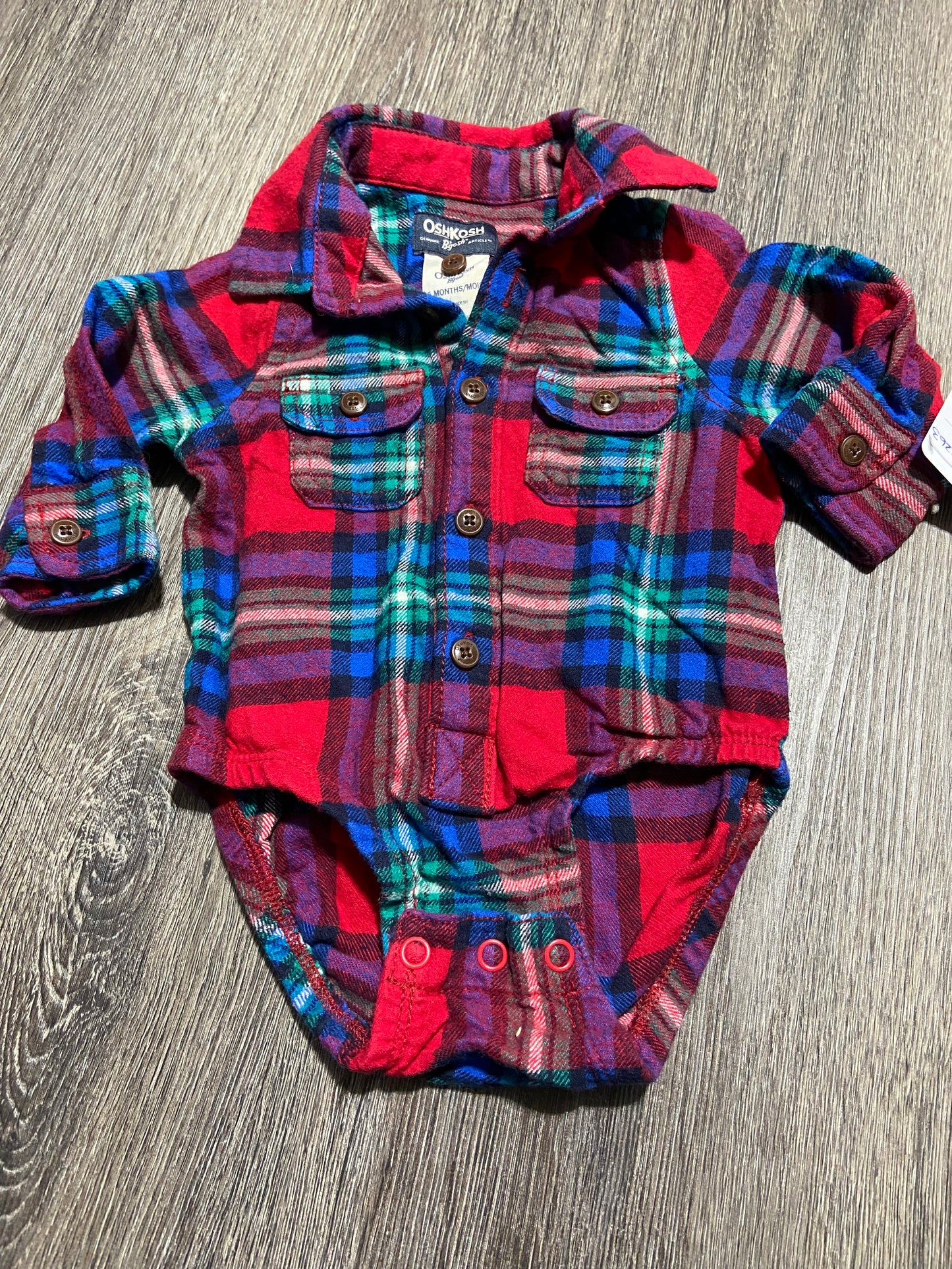 6 M “Osh Kosh” Flannel Onesie