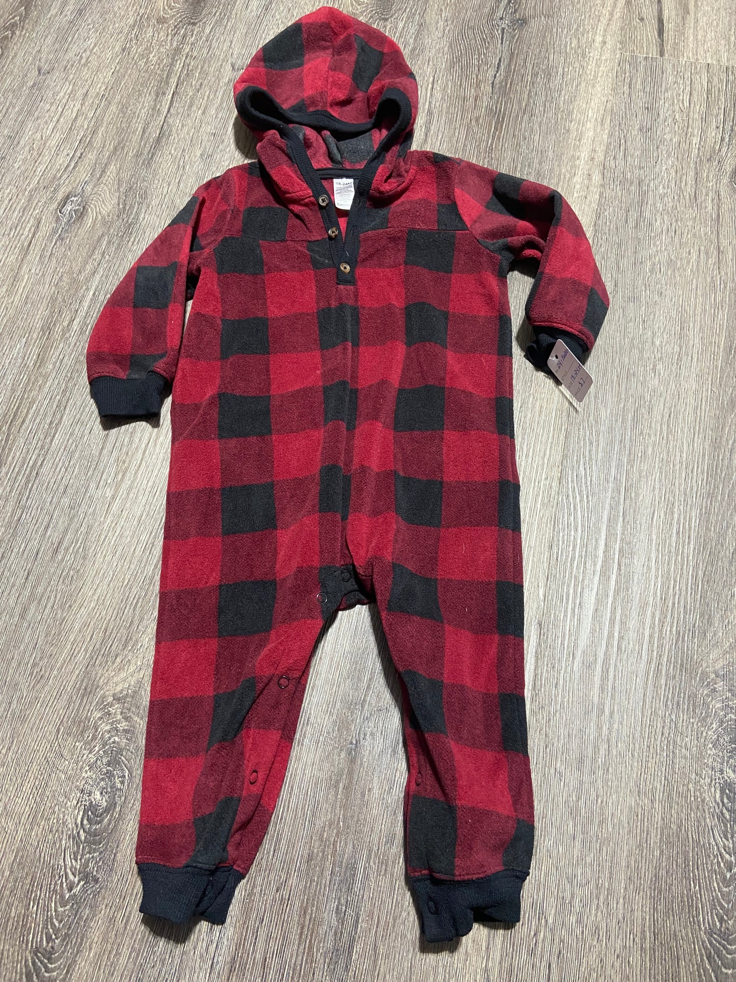 18-24 M “George” Fleece Romper *NW/OT*