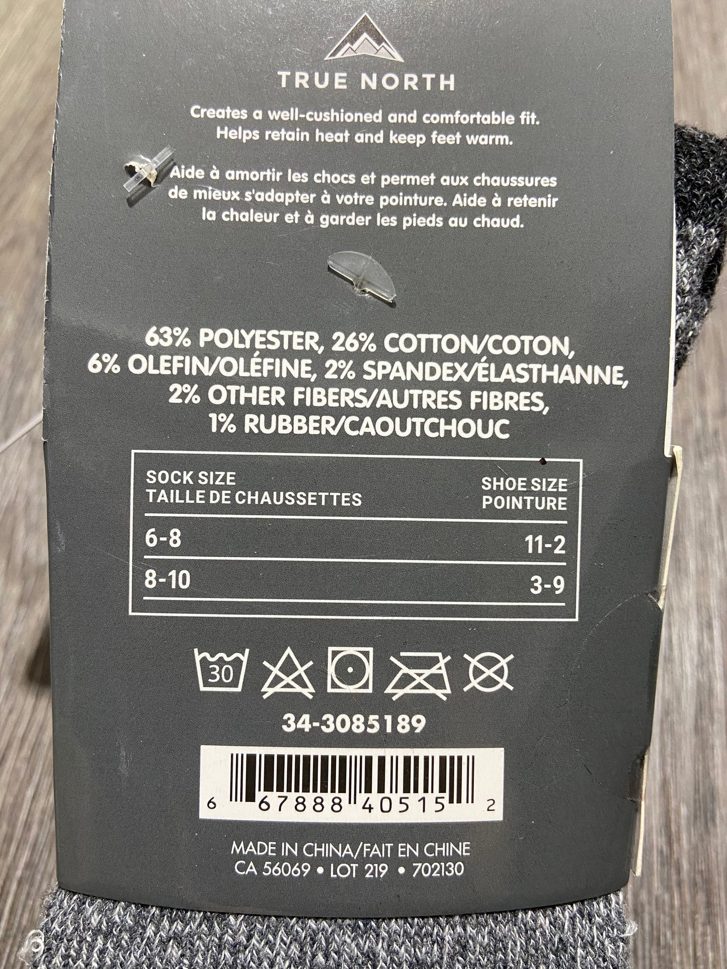 3-9 “True North” Thermal Socks