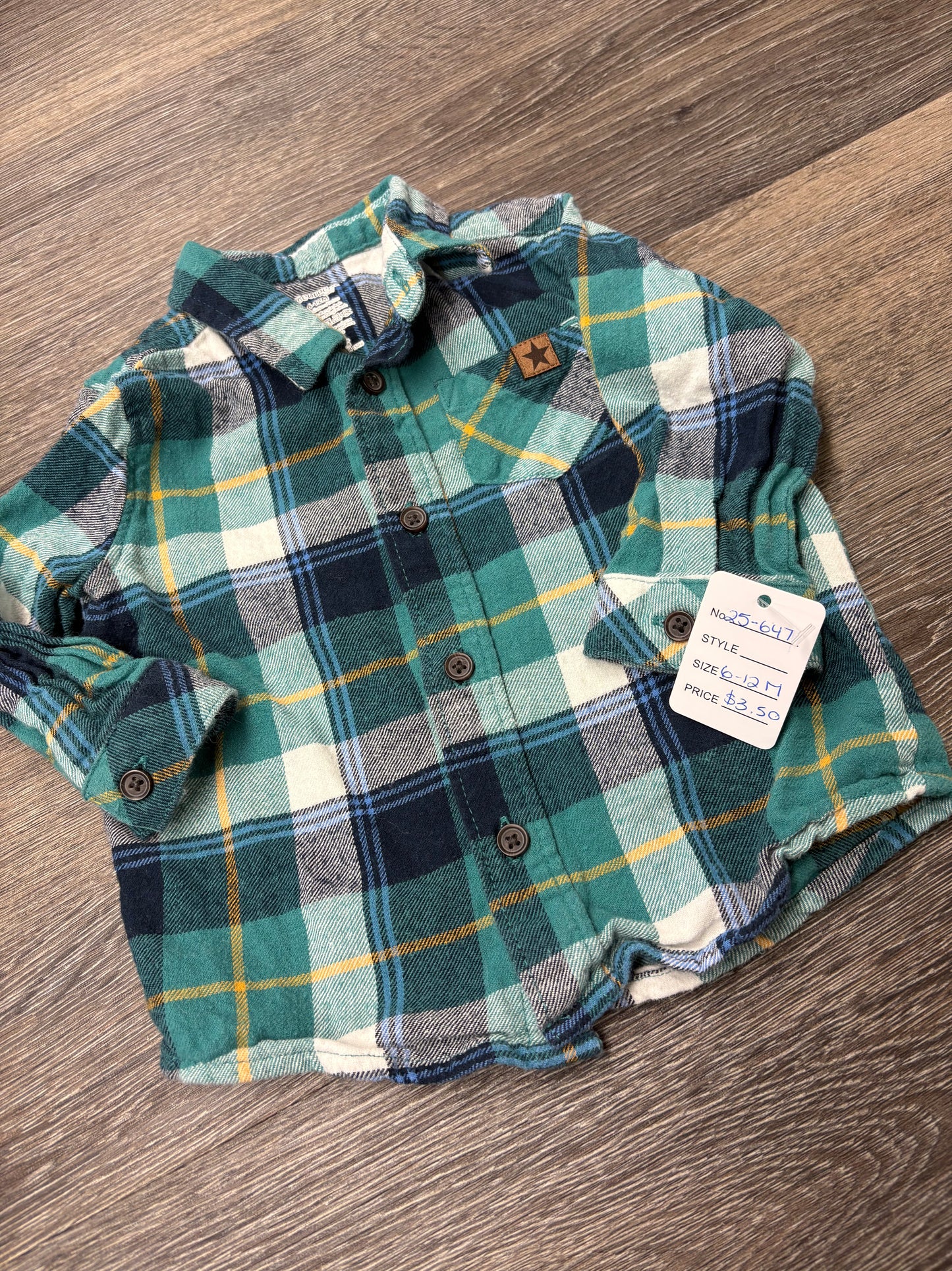 6-12 M “George” Flannel Button Down