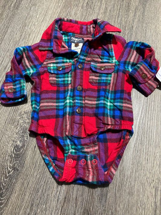6 M “Osh Kosh” Flannel Onesie