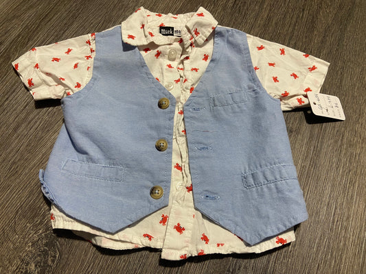 6-9 M “Mick Mack” Shirt with Vest Attached