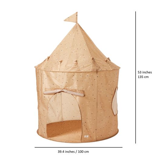 Recycled Fabric Play Tent Castle- Terrazzo Clay