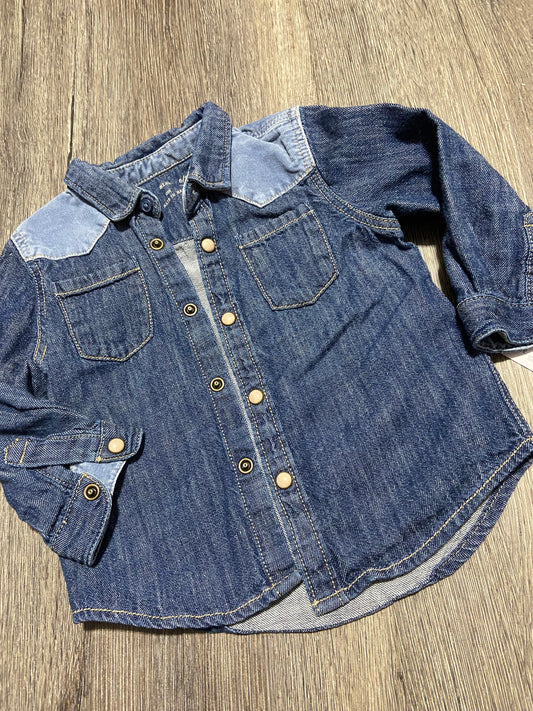 6-9 M “Zara” Button Down Denim Shirt