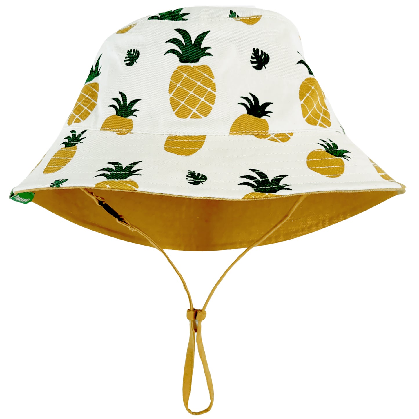 Reversible Organic Cotton Bucket Hat- Pineapples and Honey