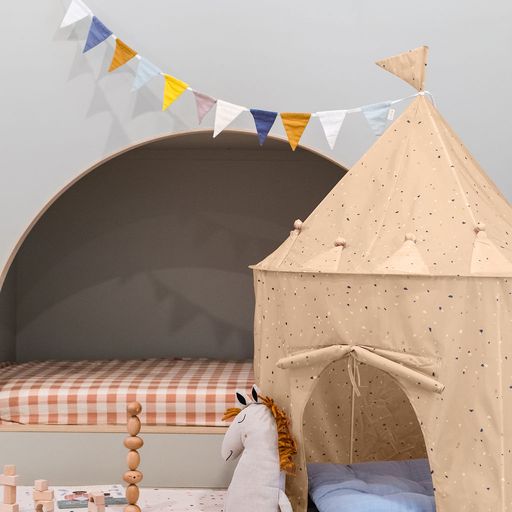 Recycled Fabric Play Tent Castle- Terrazzo Clay