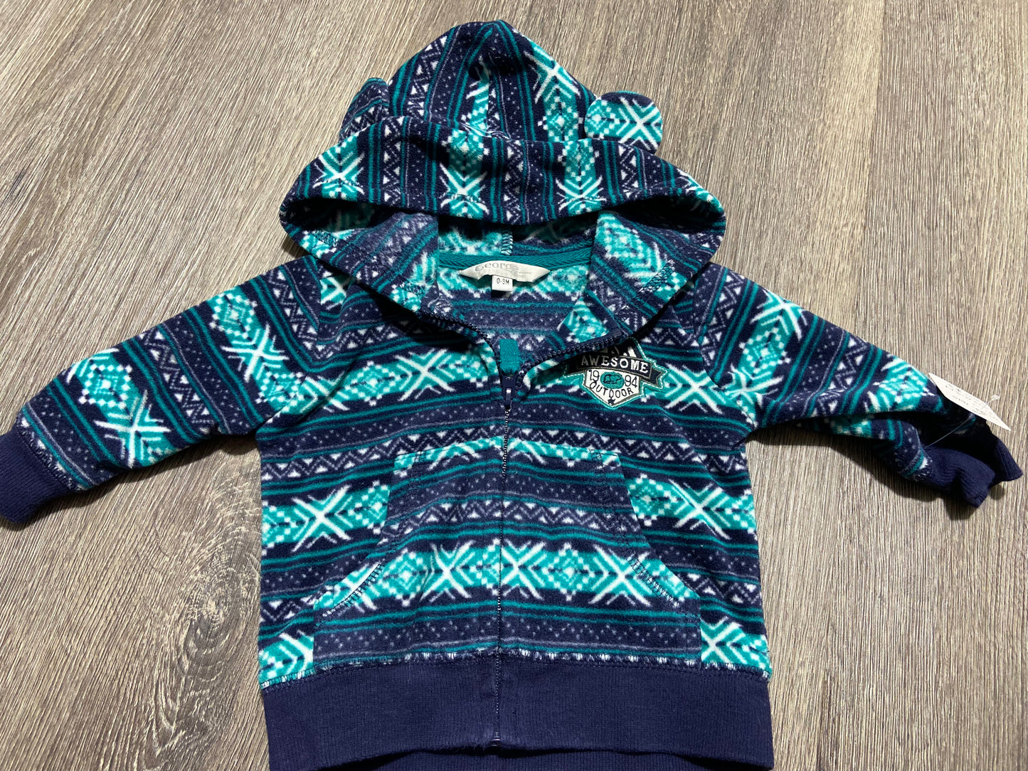 0-3 M “George” Fleece Hoodie