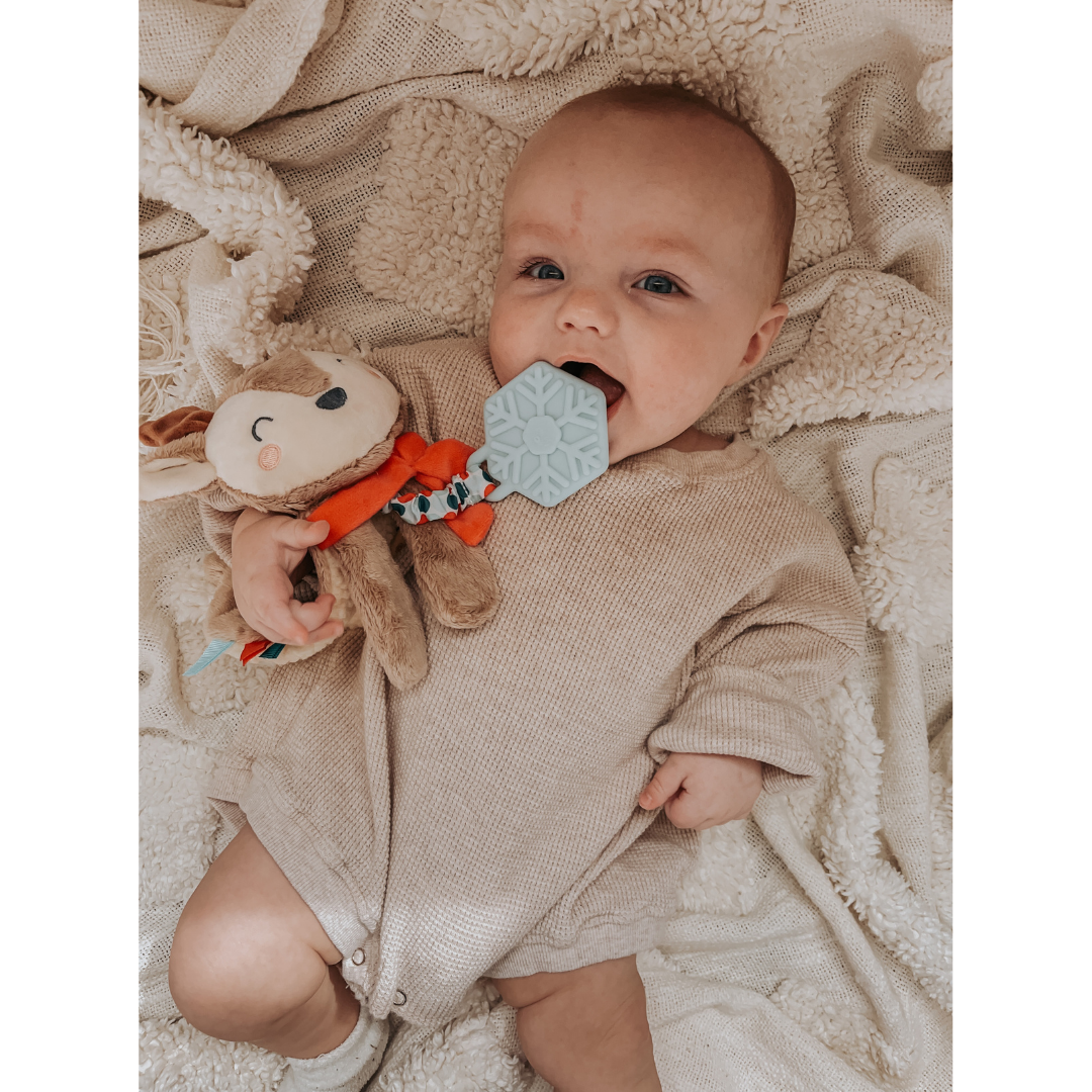 Holiday Reindeer Itzy Lovey Plush + Teether Toy