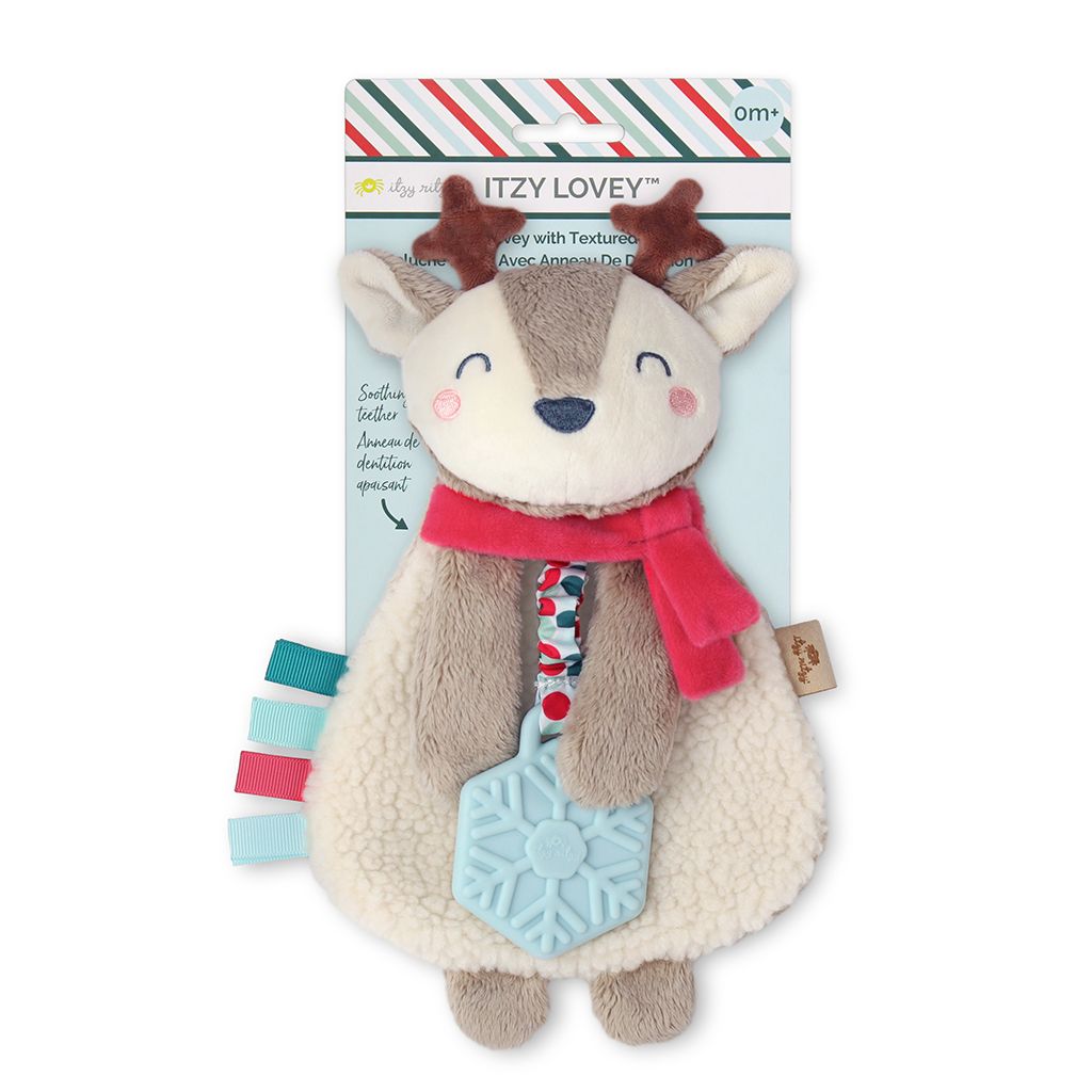 Holiday Reindeer Itzy Lovey Plush + Teether Toy