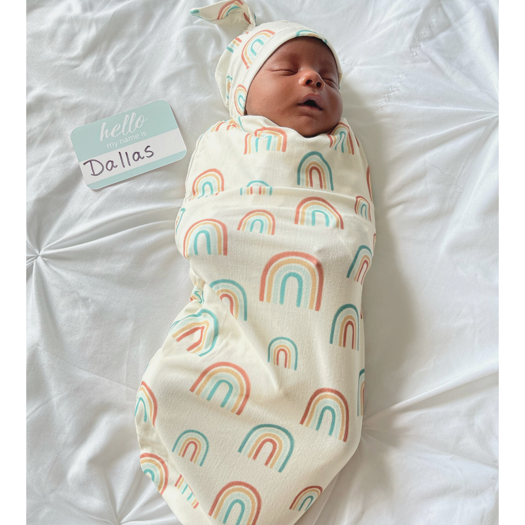 Cutie Cocoon Matching Cocoon & Hat Set- Over The Rainbow