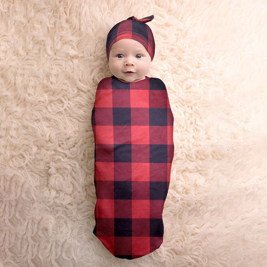 Cutie Cocoon + Hat Set- Buffalo Plaid