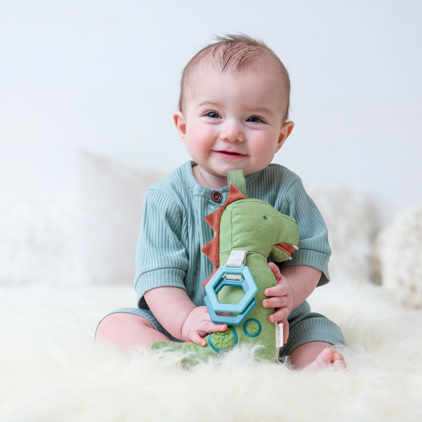 Bitzy Bespoke Link & Love Activity Plush with Teether Toy- DINO