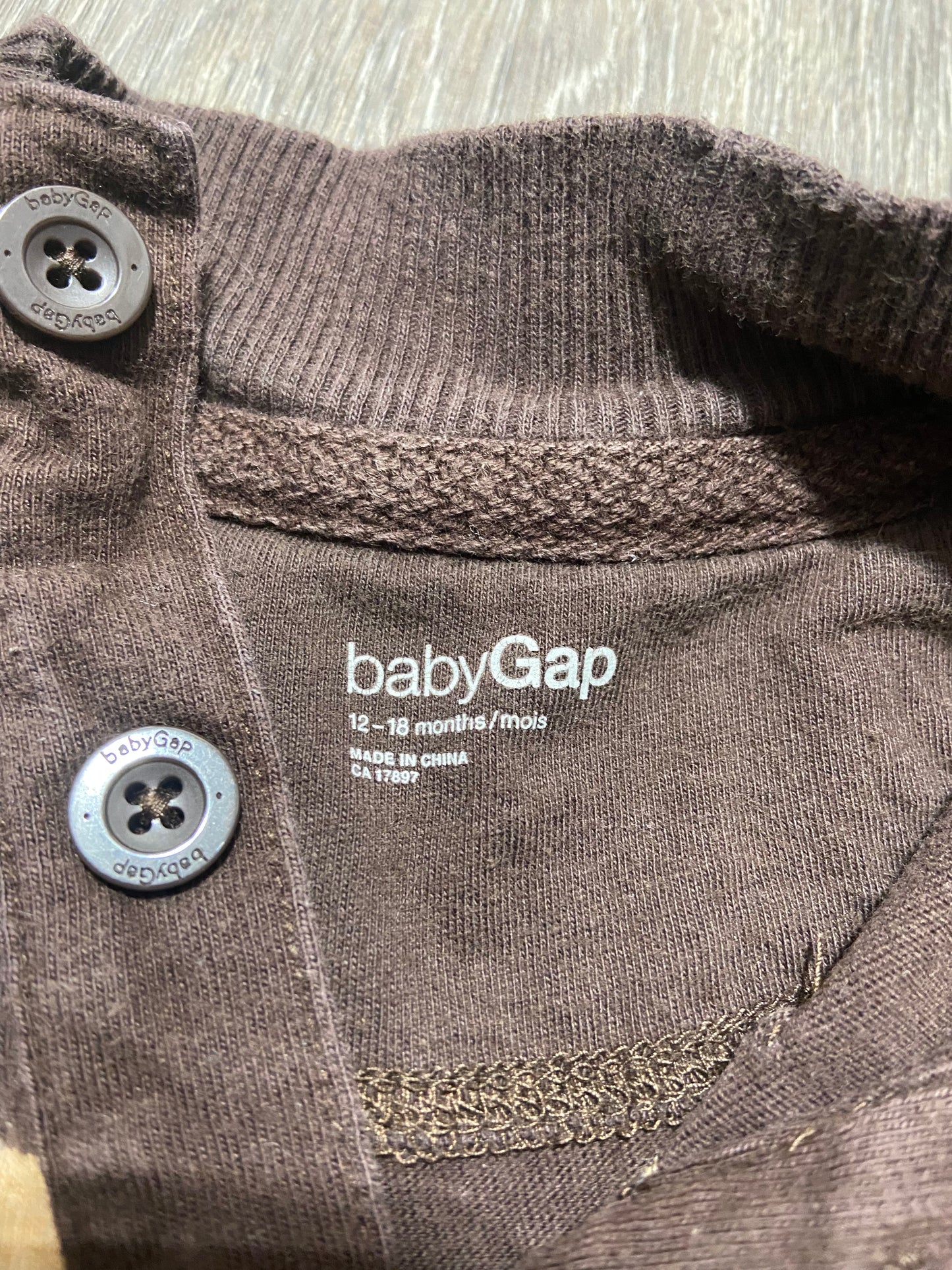 12-18 M "Baby Gap" Henley Onesie