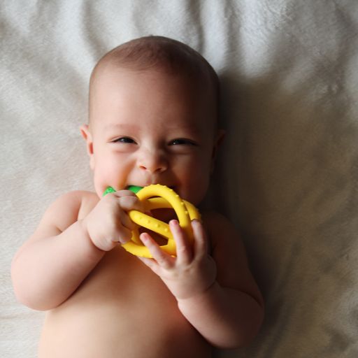 Bitzy Biter Teething Ball Baby Teether- Lemon