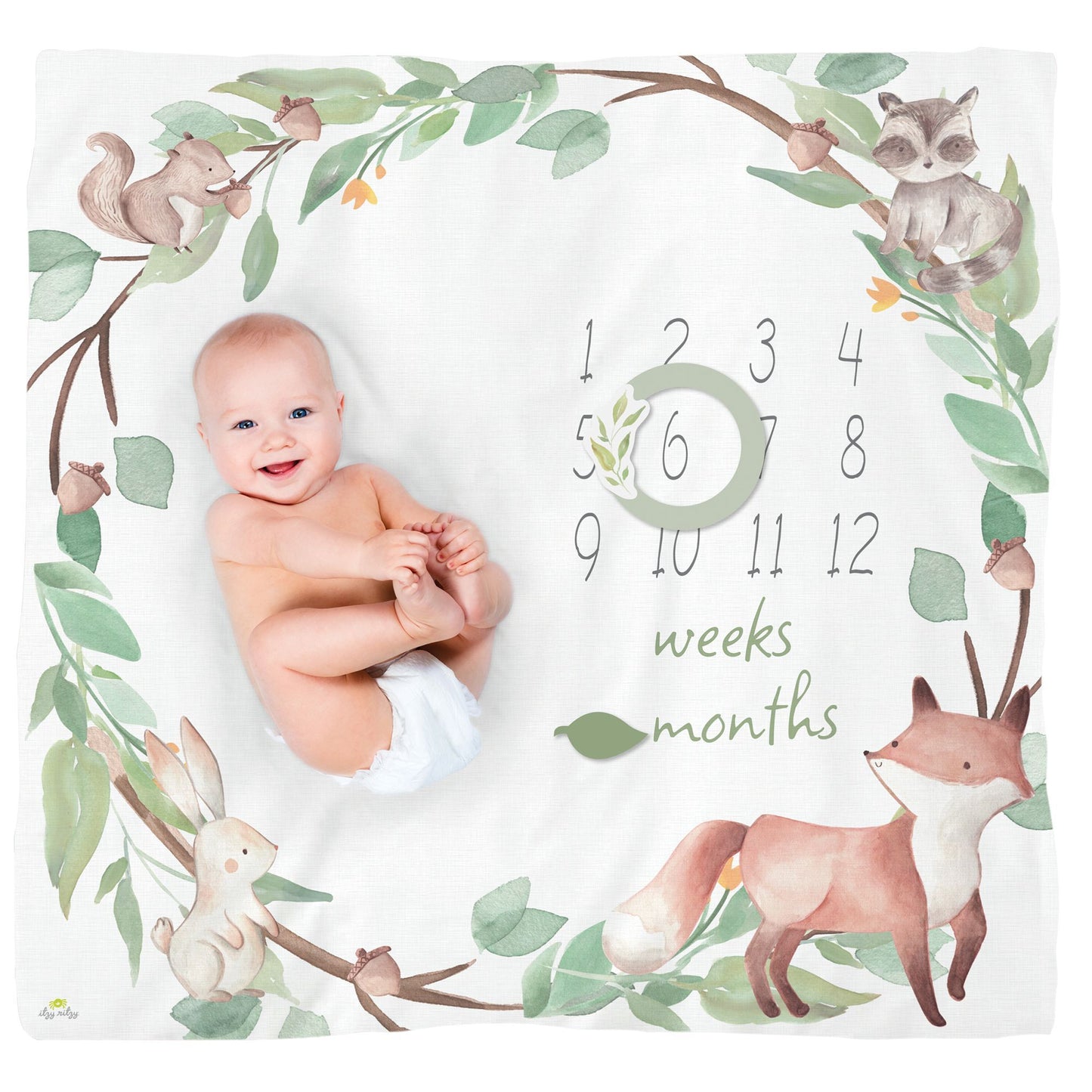 Cutie Captures Milestone Blanket- Woodland