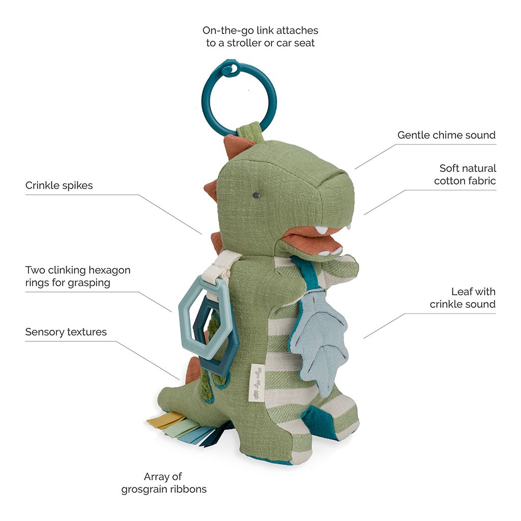 Bitzy Bespoke Link & Love Activity Plush with Teether Toy- DINO